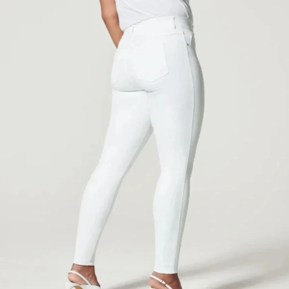 Spanx Tummy Control Pull On Skinny Ankle Jeans Womens 3X White 20271R